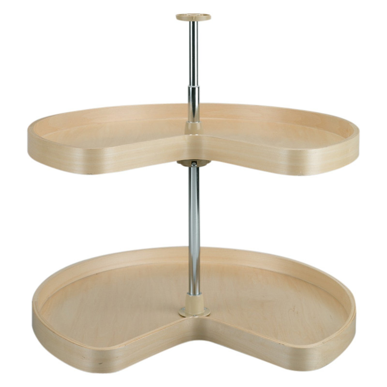 Lazy Daisy 28 Inch Banded Wood Pie Cut 2 Shelf Lazy Susan with Hardware