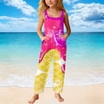 thumbnail image 5 of Tfken Graphic Overalls For Girls Summer Sleeveless Comfy Casual Jumpsuit With Pockets Daily Wear Children Trendy Clothes Size 5-6 Years Pink, 5 of 6
