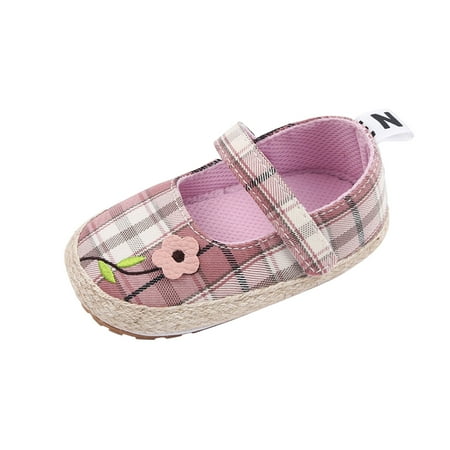 

Binmer Toddler Shoes Baby Girls Cute Fashion Lattice Print Flowers Non-Slip Soft Bottom Sandals