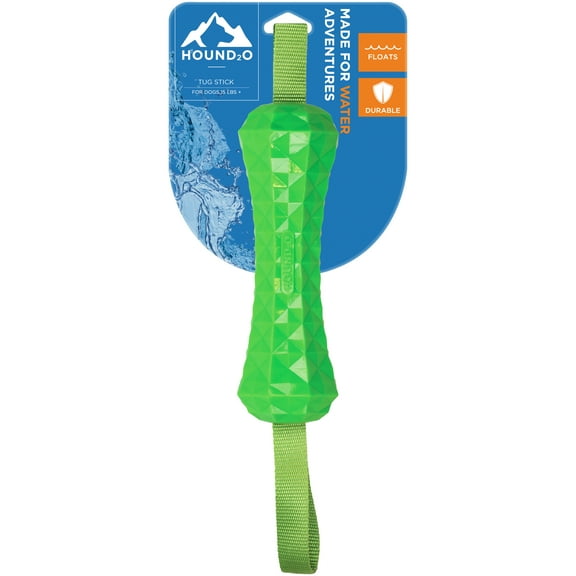 Hound2O Dog Toys | Floating Tug of War Tug Stick, Green | Durable Outdoor Toy for Dogs