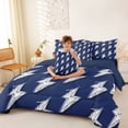 thumbnail image 3 of Erosebridal Cute Graffiti Lightning 7-Piece Twin Bedding Sets,Deepblue And White Bedding Comforter Set For Boy Teens,Reversible, 3 of 7