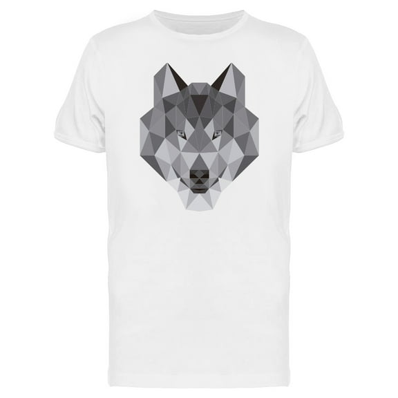 Cool Gray Abstract Wolf Head T-Shirt Men -Image by Shutterstock, Male XX-Large