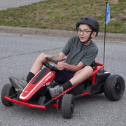 Joyracer 24V 14Ah Kids Electric Go Kart with Remote Control, 3 Speed Modes 5–10 MPH, 2 * 200W Motors, Metal Frame Ride on Toys Drift Kart for Big Kids, Music & Bluetooth, Black