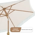 thumbnail image 5 of Autlaycil 7.5 ft Patio Umbrella with Fringe, Beach Pool and Yard with Umbrella Base, Beige, 5 of 7