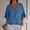 Blue, variant on Summer Sales Womens Summer Tops Cute Lightweight Cotton‑Linen 3/4 Sleeve Summer Casual Blouse Oversized Tshirts for Women Under 12$