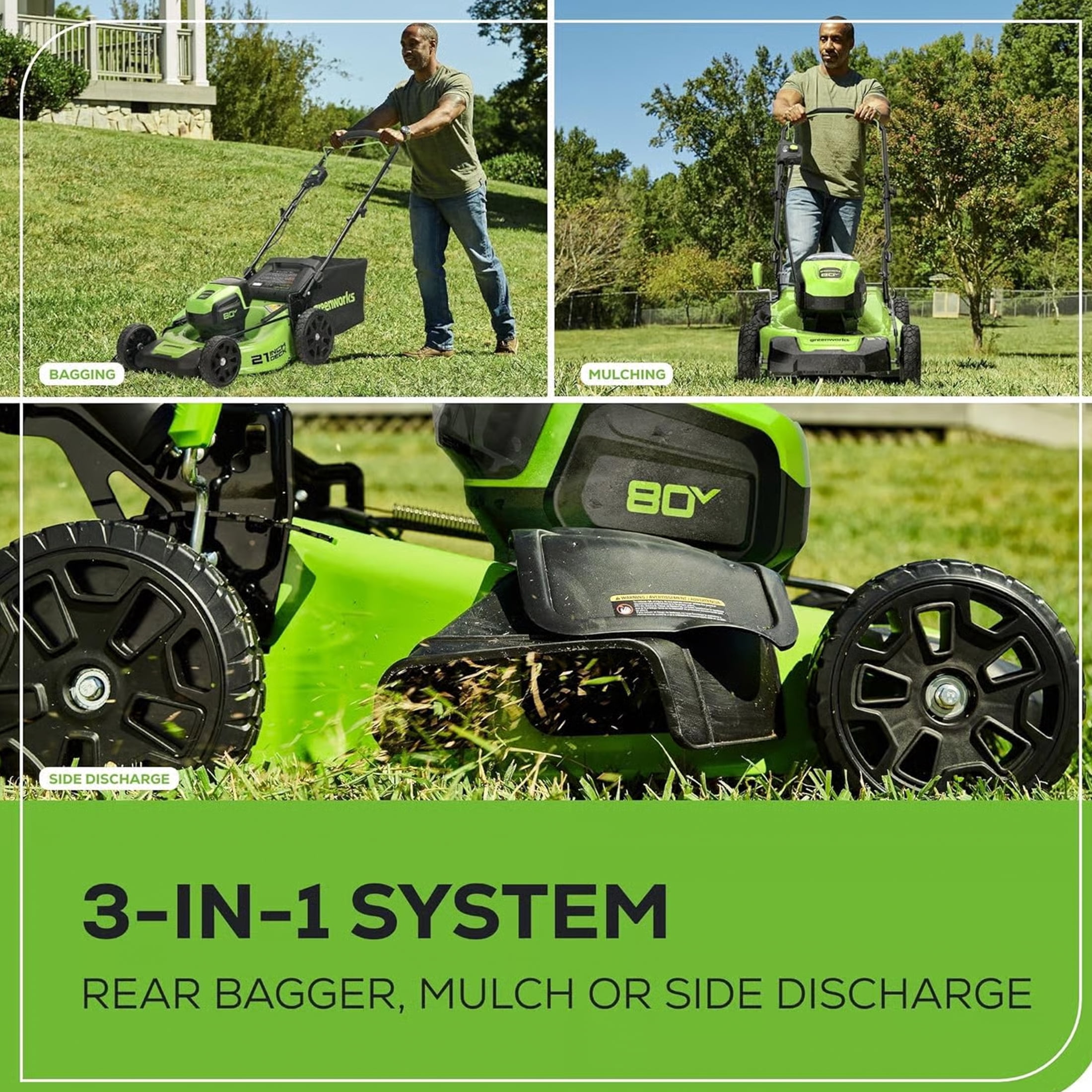 Greenworks 80V 21" Push Mower with (1) 4Ah Battery & Charger 2501202VT​