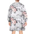 thumbnail image 2 of Wearable Oversized Blanket,Pioneer Flower Floral Print Pattern Wearable Blanket Hoodie for Adults,Cozy Hooded Blankets with Super Pockets,Super Warm Fuzzy Pullover for Women & Men, 2 of 6