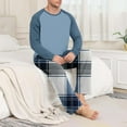 thumbnail image 4 of KyCheLot Men's Pajama Set Crewneck Long Sleeve Tees Stretchy Elastic Waist Wide Leg Pants Comfy Sleepwear, 4 of 7
