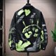 thumbnail image 5 of Chaqueta vaquera negra con botones de estilo hip hop para hombre, chaqueta vaquera blanca para otoño e invierno, ropa de calle desgastada para hombre, una pieza, talla grande 2024, 5 of 5