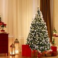 thumbnail image 4 of Árbol de Navidad Costway nevado preiluminado 225 cm 1398 puntas con Piñas y frutos rojos, 4 of 5
