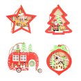 thumbnail image 2 of Vikakiooze 2022 Christmas tree pendants wooden colored luminous small pendants Christmas tree ornaments Christmas Decorations, 2 of 7