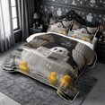 thumbnail image 3 of Erosebridal Ghost Bubble Quilt Full 3-Piece,Vintage Bath Full Bedspread Sets,Black White,1 Coverlet and 2 Pillowcases, 3 of 7