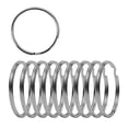 thumbnail image 1 of Llaveros planos de 3.0 in – Llaveros divididos muy grandes – Clips circulares de acero plateado con bordes redondos – Conector de anillo de llavero resistente (paquete de 10), 1 of 5