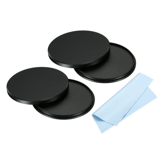 62mm Lens Filter Stack Cap, 2pcs Aluminum Lens Cap Alloy Filter Stacks Protective Case with Cleaning Cloth