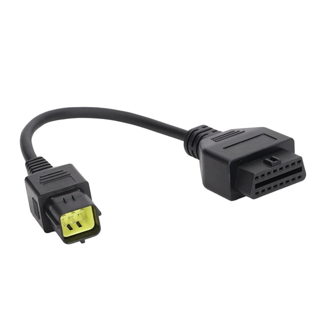 OBD2 Diagnostic Adaptor, High Accuracy OBD2 Scanner Cable Abrasion Resistant 6 Pin Reliable For Motorcycle