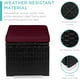 thumbnail image 4 of JJUN Set of 2 Wicker Ottomans, Multipurpose Outdoor Furniture for Patio, Backyard, Additional Seating, Footrest, Side Table w/Storage, Removable Cushions - Deep Burgundy/Black, 4 of 15