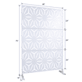 thumbnail image 3 of Tcbosik Metal Privacy Screen for Outdoor & Indoor Use, Free Standing Privacy Fence for Patio, Garden, Poolside, 76"H x 48"W Decorative Privacy Panel, Easy Assembly, White, 3 of 8