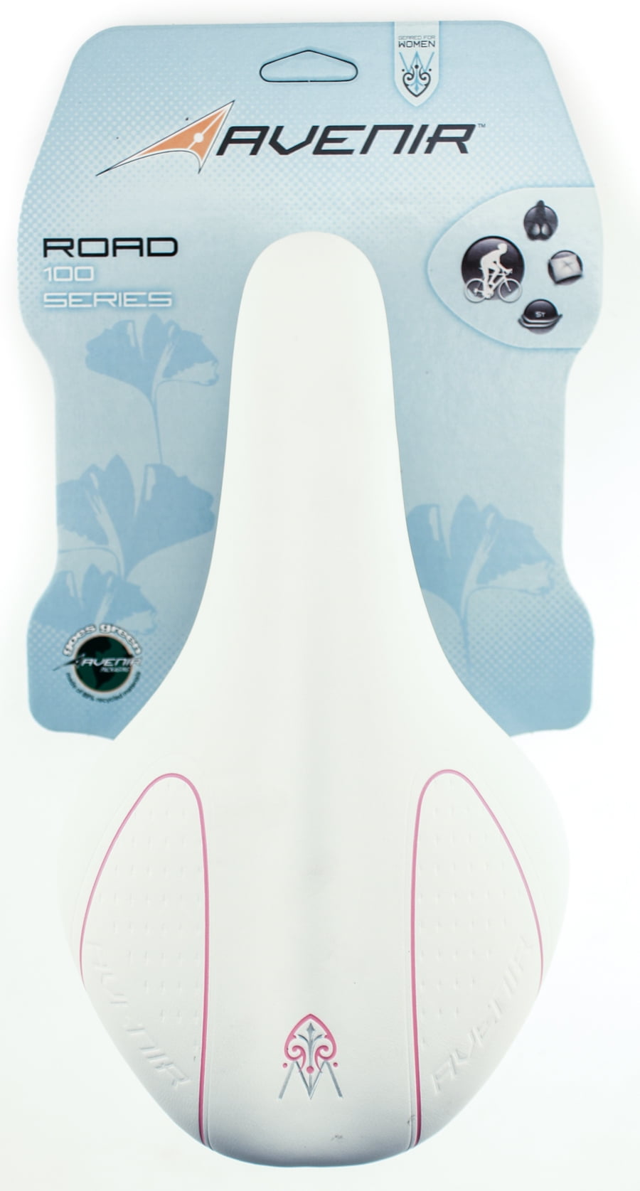 AVENIR ROAD 100 SERIES Women's Padded Bike Saddle Bicycle Seat White