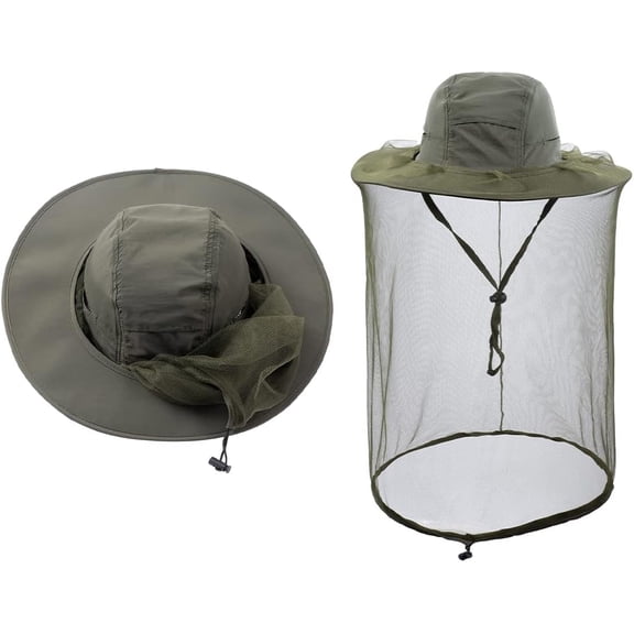 Bee Keeping Beekeeper Veil hat gnats Insect Bug Mosquito Fishing Gardening Cap with Head net Netting mesh Hood for Men Women 1Pack