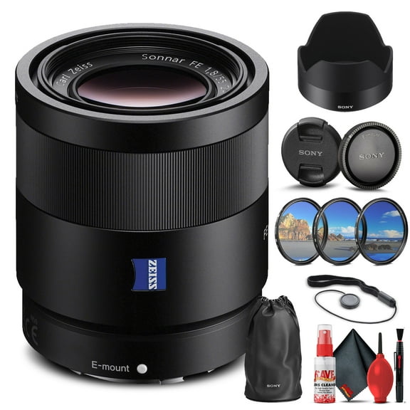 Sony Sonnar T FE 55mm f/1.8 ZA Lens (SEL55F18Z)   Filter Kit   Cap Keeper   Cleaning Kit   More(International Model)