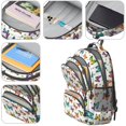 thumbnail image 4 of Butterfly and Multicolor White Pattern Cute School Backpack Bag with Padded Back and Adjustable Shoulder Straps 16.9 X 12.6 X 5.9 Inches, 4 of 5