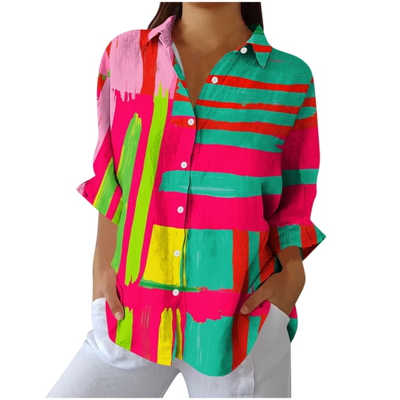 Cilsoka Loose Shirts for Women Trendy 3/4 Sleeve T Shirts for Women V Neck Graphic Tees for Women Trendy Fitted V Neck Tops for Women Fitted My Orders past Orders