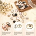 thumbnail image 4 of 5pcs 40L Gold White Faux Pearl Buttons 25mm 1" Dia 0.43" Thick Plastic Round Sewing Button Replacement Craft Fastener for Coat Clothing DIY Crafts Style H, 4 of 7