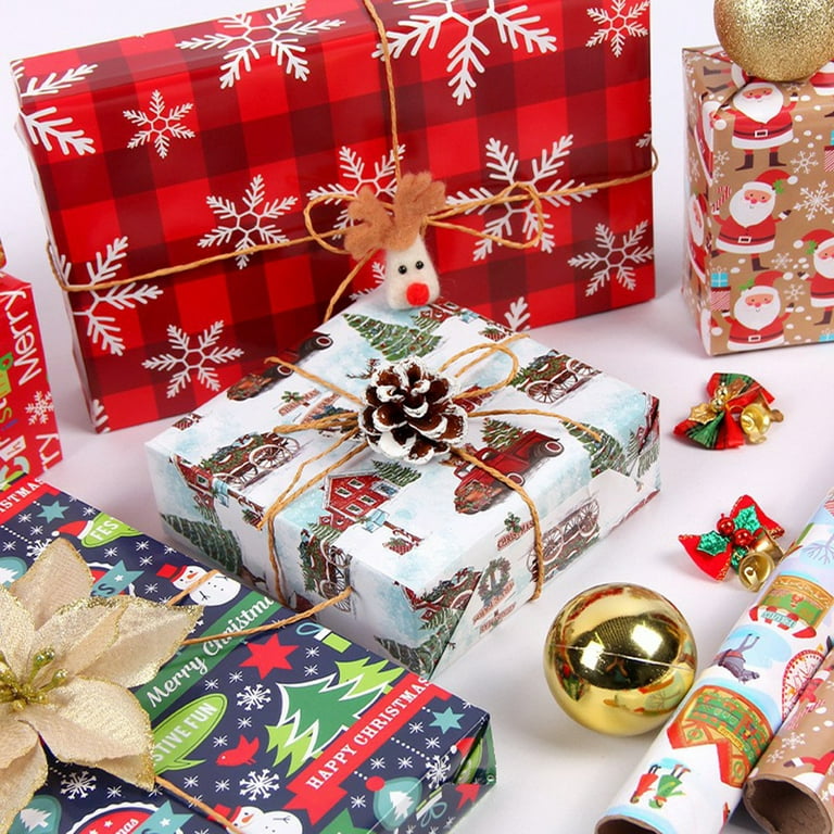 6pcs New Red and White Christmas Gift Paper Gift Wrapping Paper Tissue  Paper Christmas Wrapping Paper - AliExpress