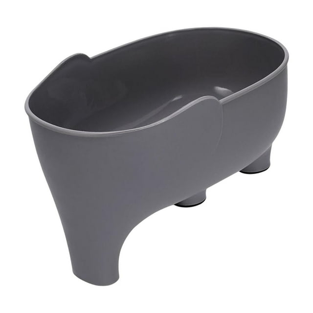 Colador reutilizable para fregadero de cocina con forma de elefante para cesta de verduras Gris