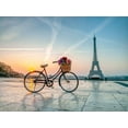 thumbnail image 2 of Frank, Assaf 14x12 Black Ornate Wood Framed with Double Matting Museum Art Print Titled - Bicycle and Eiffel tower, 2 of 4