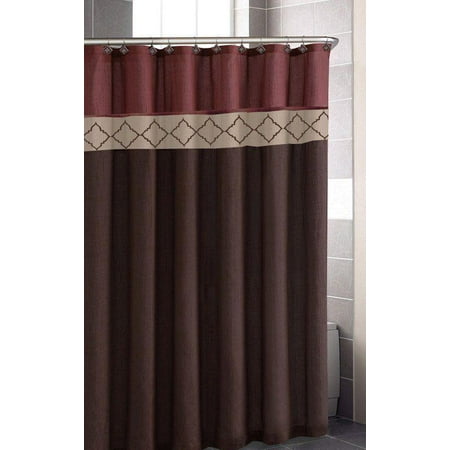 Dynasty Burgundy Brown 13-Pc Bath Shower Curtain & Rings ...