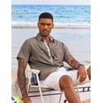 thumbnail image 4 of COOFANDY Men's Button Down Shirts Short Sleeve Casual Shirts Summer Beach Shirts Vacation Wedding Shirts with Pocket, 4 of 6