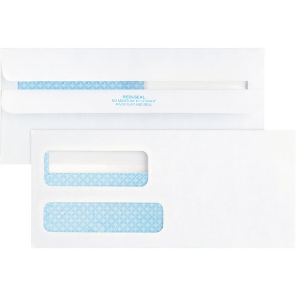 Business Source, BSN36681, No. 9 Double Window Invoice Envelopes, 500 / Box, White