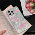 thumbnail image 4 of for iPhone Case,Luxury Glitter Sparkle Sparkly Bling Butterfly Pattern with Rhinostone Camera Frame Soft Shockproof Phone Case (Pink,iPhone 13), 4 of 6