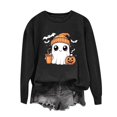 thumbnail image 5 of Womens Sweatshirt Casual Coffee Ghost Pumpkin Graphic Crew Neck Long Sleeve Pullover Cutecore Streetwear Halloween Top Fall Spring Outfits Black L, 5 of 6