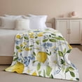 thumbnail image 2 of Throw Blanket for Couch Yellow Lemon Soft Fleece Flannel Blankets Cozy Lightweight Blanket for Home Sofa Living Room Flowers Blue White Bed Throws 40" x 50", 2 of 9