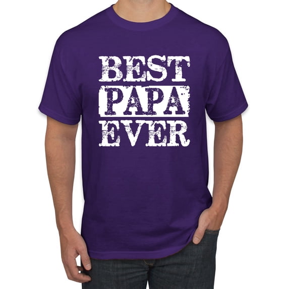 Wild Bobby, Best Papa Ever, Father's Day, Men Graphic Tee, Purple, 3X-Large