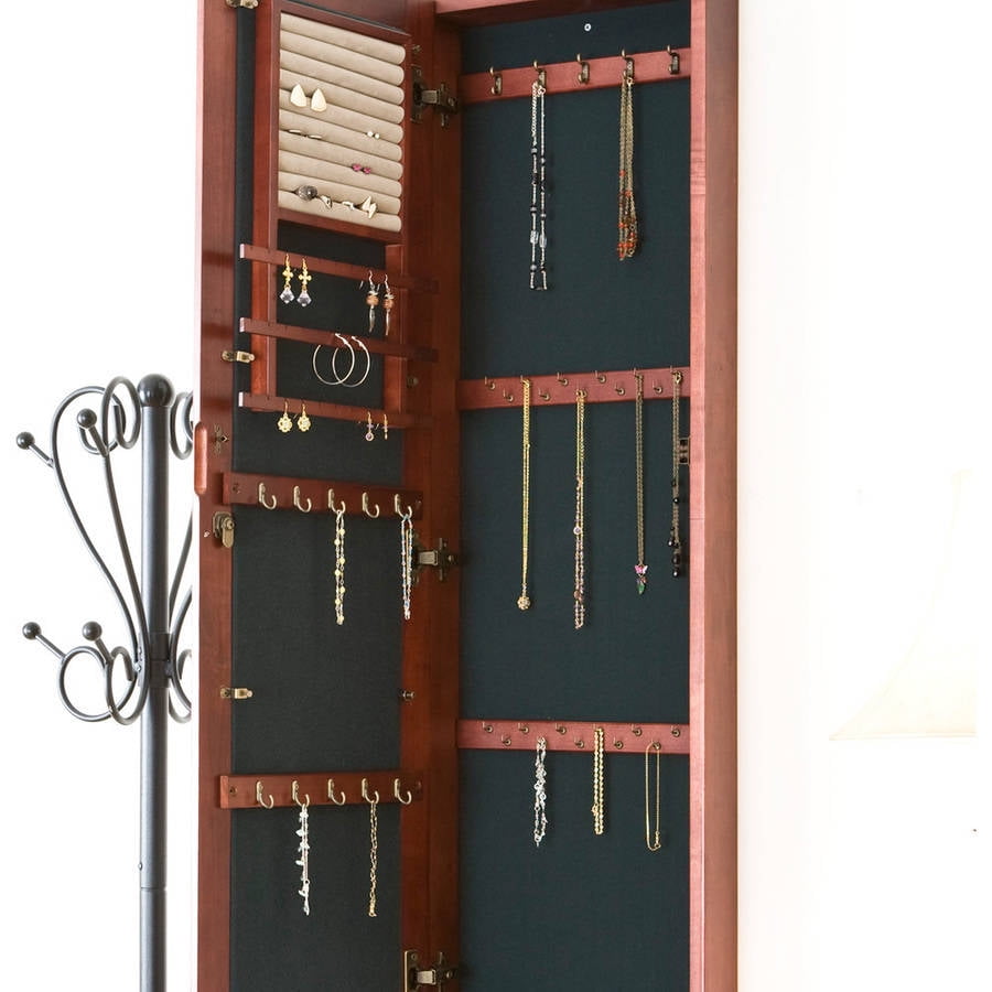 Wall Mount Jewelry Mirror vista wall mount jewelry armoire, cherry - walmart Wall Mount Jewelry Mirror vista wall mount jewelry armoire, cherry - walmart