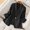 Black, variant on GaThRRgYP Open Front Blazers Jackets,Ladies Solid Color Lapel Button Elegant Suit Jacket Red S