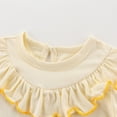 thumbnail image 5 of WAYUTE Girls Ruffle Hem Tee Shirt Round Neck Solid Color Buckle Blouse Top for Toddler Kids Lightweight Casual Outdoor, 5 of 7