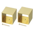 thumbnail image 1 of Uxcell 2 Pcs Cubierta de Pie de Mueble de Latón, 1.06 x 1.18 x 1.18 Pulgadas, Cubiertas de Patas de Muebles Cuadradas Doradas para Proteger el Suelo de Sillas, Mesas, Sofás, Camas, 1 of 6