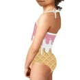 thumbnail image 4 of FOR U DESIGNS Adorable One Piece Halter Swimsuit Juniors Ice Cream Kids Girls Sleeveless Swimwear for Age 9-10 Fashion Off Shoulder Bathing Suit, 4 of 6