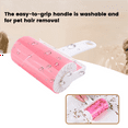 thumbnail image 6 of Lint Remover Washable Clothes Hair Sticky Roller Reusable Portable Pet Hair Remover Sticky Roller,Pink, 6 of 10