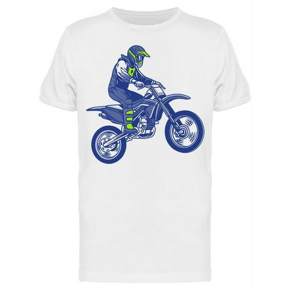 Supermoto Rider Jumping T-Shirt Men -Image by Shutterstock, Male Large