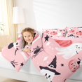 thumbnail image 3 of Manfei Cute Witch Hat Ghost Twin Comforter Sets 2pcs, Halloween Pumpkin Flowers Bedding Set, Light Pink Black,Pink Reversible,1 Comforter and 1 Pillowcase, 3 of 6