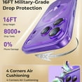 thumbnail image 3 of TECH CIRCLE for iPhone 17 Pro Magnetic Case Compatible with MagSafe [Never Yellowing] [Military Grade Drop Protection] Full Camera Lens Protector Plating Soft Clear Cover for Women,Purple, 3 of 5