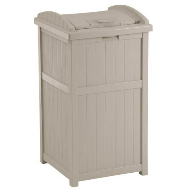 Suncast Cache-Poubelle en Résine pour Terrasse et Patio de 30 à 33 Gallons, Taupe (Lot de 4)