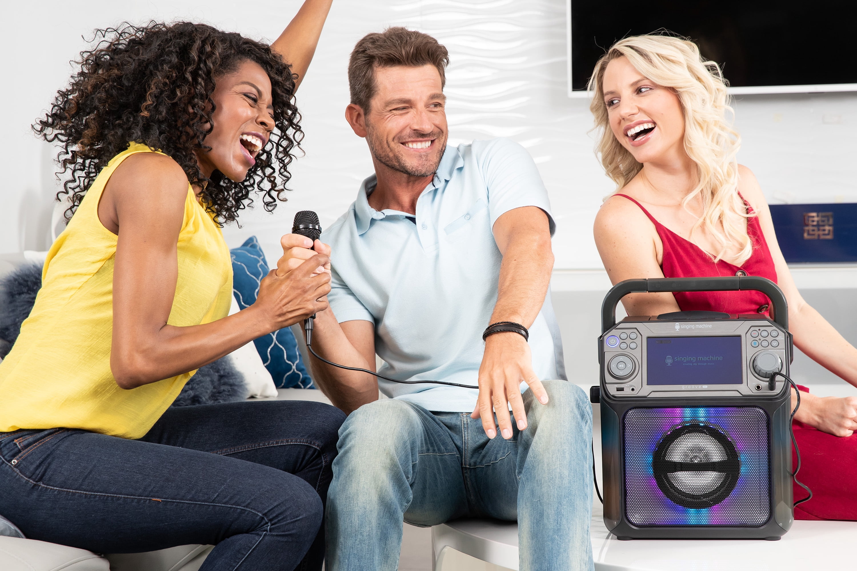 Singing Machine Groove XL Stand Alone Karaoke Machine with 6 Vocal Effects & LED Lights, STVG789BK, Black