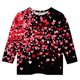 thumbnail image 4 of Blusas y camisas de cuello redondo y manga larga para niños, blusas/camisas de poliéster con estampado de corazones, mangas 3/4 y cuello redondo, elegantes e informales., 4 of 5
