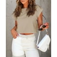 thumbnail image 4 of Sherrylily Women Cropped T-Shirts Rolled Dolman Sleeve Crop Tops Summer Short Sleeve Tees, 4 of 6